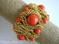 Bracelt with howlite beads, orange, 1 pc.