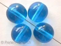 Glassbeads, blue, 12mm, 10 pc.