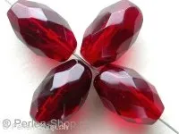 Facet beads, red, 15mm, 10 pc.