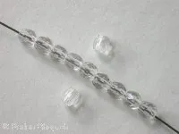Facet-Polished Glassbeads, crystal, 3mm, 100 pc.
