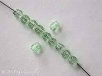 Facet-Polished Glassbeads green, 3mm, 100 pc.