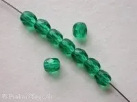Facet-Polished Glassbeads green, 4mm, 100 pc.