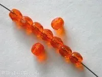 Facette-Geschliffen Glasperlen, orange, 4mm, 100 Stk.