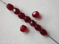Facet-Polished Glassbeads red, 4mm, 100 pc.