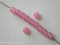 Glassbeads round, pink, 4mm, 50 pc.