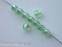 Facet-Polished Glassbeads, green 2xab, 4mm, 100 pc.