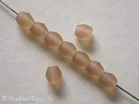 Facet-Polished Glassbeads, brown frosted, 4mm, 100 pc.