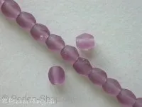 Facet-Polished Glassbeads, purple frostet, 4mm, 100 pc.