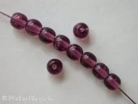 Glassbeads round, purple, 5mm, 50 pc.