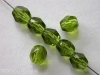 Facette-Geschliffen Glasperlen, grün, 6mm, 50 Stk.