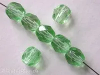 Facette-Geschliffen Glasperlen, grün, 6mm, 50 Stk.