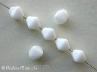 Pyramide beads, white, 6mm, 50 pc.