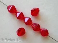 Pyramide beads, red, 6mm, 50 pc.