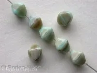 Pyramide beads, green, 6mm, 50 pc.