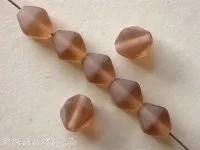 Pyramide beads brown frosted, 6mm, 50 pc.