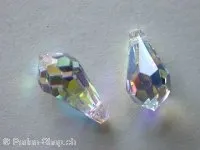 Swarovski pendant drops, 6000, 15.0x7.5mm, crystal ab, 1 pc.