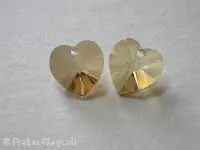 Swarovski pendant heart, 6202/6228, 10.3x10mm, golden shadow, 1 pc.