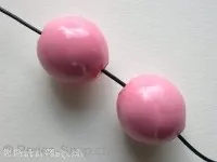 Keramikperlen, rund, ±20mm, pink 1 Stk.