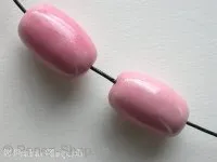 Ceramic Beads, cylinder, ±23x14mm, pink, 1 pc.