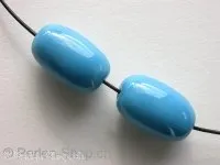 Ceramic Beads, cylinder, ±23x14mm, turquoise, 1 pc.