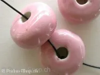 Ceramic Beads, donut, ±15x30mm, pink, 1 pc.
