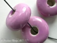 Ceramic Beads, donut, ±15x30mm, purple, 1 pc.