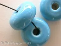 Ceramic Beads, donut, ±15x30mm, turquoise, 1 pc.