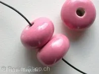 Keramikperlen, donut, ±13x22mm, pink 1 Stk.