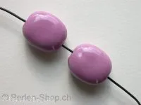 Ceramic Beads, oval flat, ±20x17x10mm, purple, 1 pc.