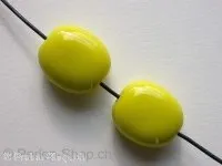 Ceramic Beads, oval flat, ±20x17x10mm, yellow, 1 pc.