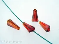 Glassbead Facet-Polished, ±12x6mm, red AB, 1 pc.