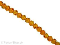 Facettes Beads, Coleur: orange, Taille: 4mm, Quantite: ±100 piece
