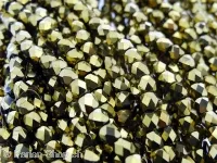 Facet-Polished glassbeads, Color: gold metalic, Size: ±4mm, Qty: ±100 pc.