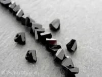 Triangular Facet-Polished glassbeads, Color: black, Size: ±2x4mm, Qty: ±50 pc.