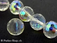 Facet Beads, Color; crystal ab, Size: ±12mm, Qty: 10 pc.