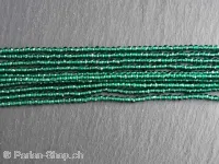 Facette-Geschliffen Glasperlen, Farbe: grün, Grösse: ±2mm, Menge: 1 Strang ±185 Stk.