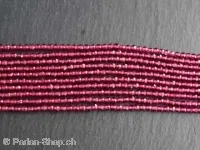 Facette-Geschliffen Glasperlen, Farbe: pink, Grösse: ±2mm, Menge: 1 Strang ±185 Stk.