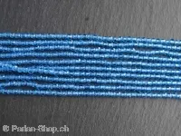 Perles de verre à facettes, Couleur: turquoise, Taille: ±2mm, Quantite: 1 String (±40cm) ±185piece