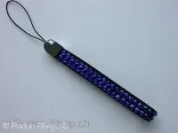 Phone rhinestone pendant, blue, 1 pc.