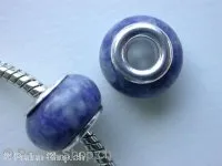 Troll-Beads Style Sodalite, blue, ±9x14mm, 1 pc.