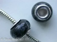 Troll-Beads Style Labradorite, grey, ±9x14mm, 1 pc.