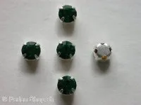 Aufnähstrass chaton, emerald, 4.5x4.5mm, 5 Stk.