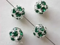 Strass Kugel, emerald, 10mm, 1 Stk.