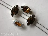 Sew on navette, smoked topaz, 10x5mm, 1 pc.