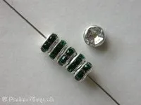 Heishi Strass rondel, emerald, 5mm, 4 pc.