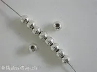 Metalbeads round, Color: antique silver color, Size: ±3mm, Qty: 40 pc.