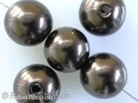 Wax beads, ±12mm, brown, 15 pc.