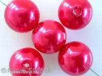 Wax beads, ±12mm, red, 15 pc.