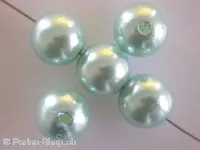 Wax beads, ±12mm, turquoise, 15 pc.