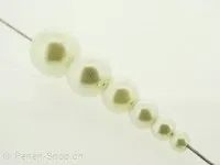 Wax beads, Color: white, Size: ±5mm, Qty: 40 pc.